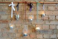 glass hanging tea light holders